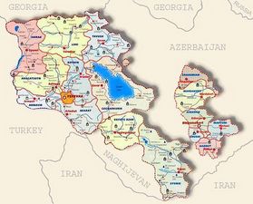 نقشه کشور ارمنستان