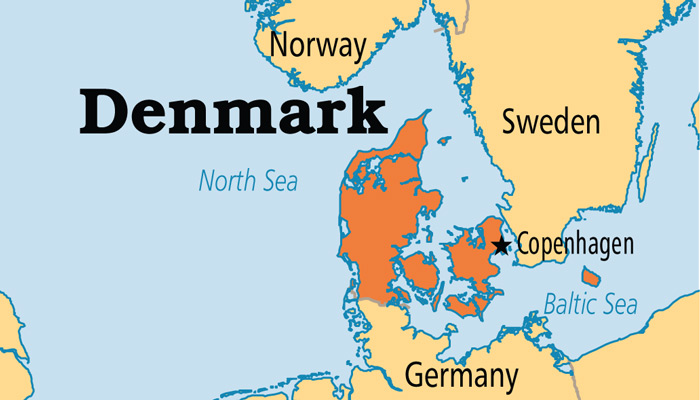 نقشه دانمارک