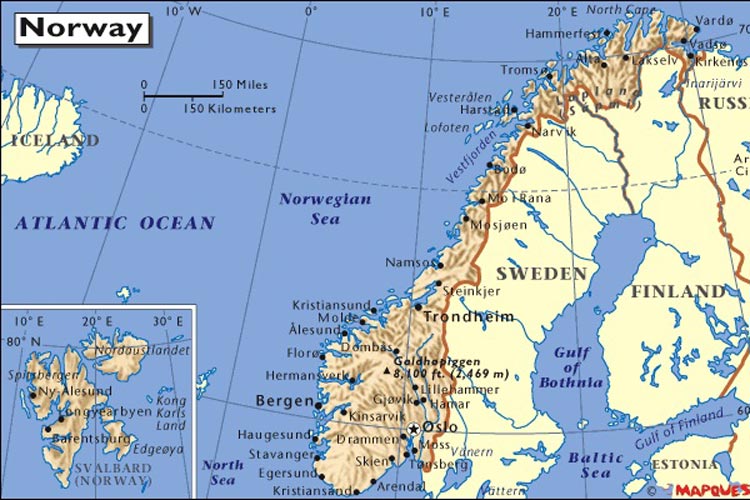 نروژ نقشه