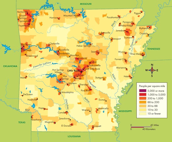نقشه آرکانزاس