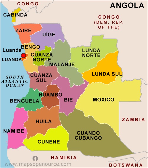 نقشه آنگولا