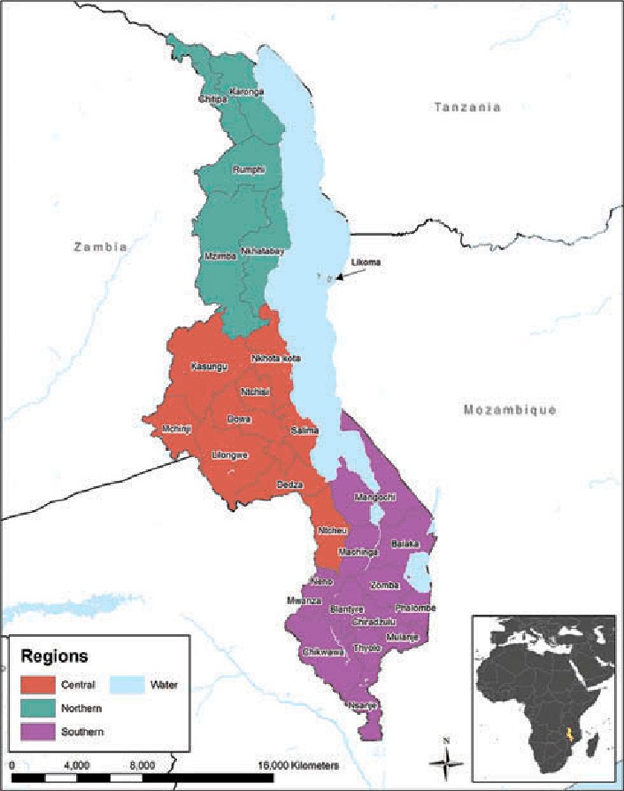 نقشه مالاوی
