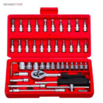 جعبه 46 پارچه آچار و سری بکس و پیچ گوشتی