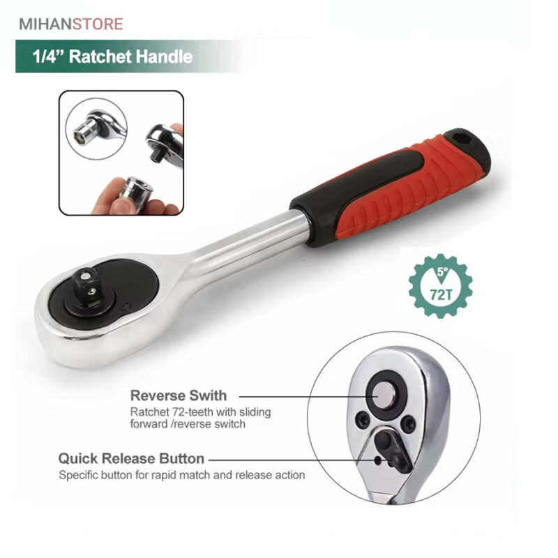 جعبه 46 پارچه آچار و سری بکس و پیچ گوشتی